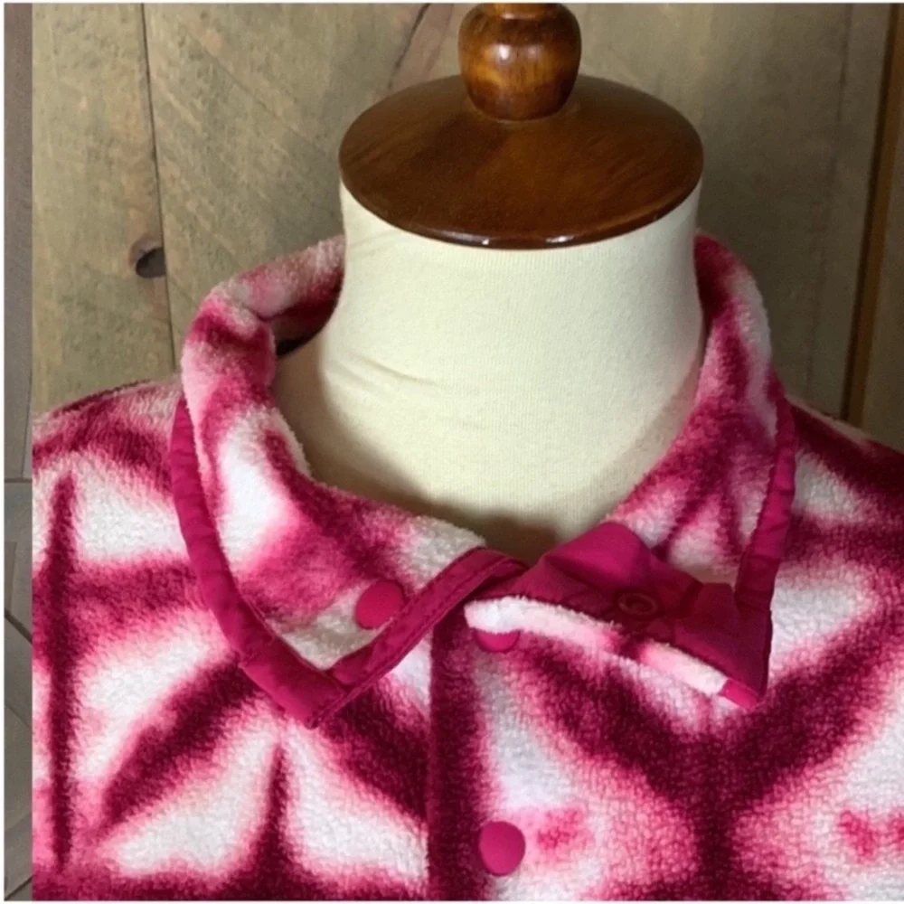 Patagonia T-Snap Pink tie-dye Synchilla Shibori Fleece pullover jacket Medium